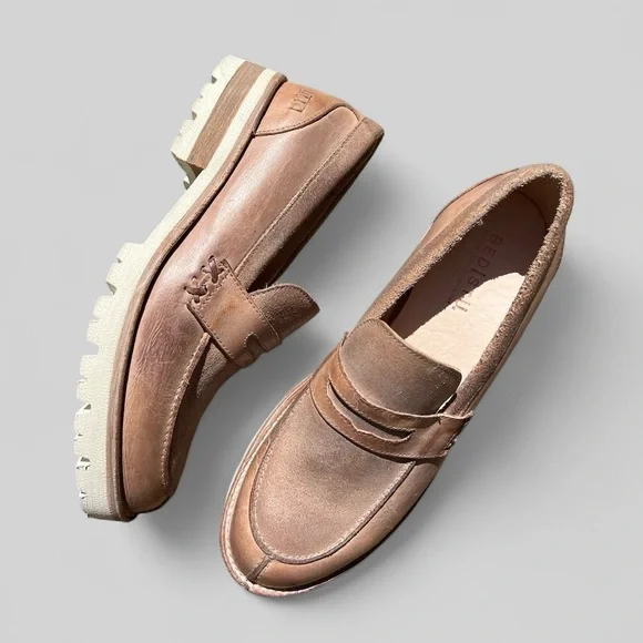 NWB BedStu Reinna III tan leather penny loafers - Picture 3 of 11